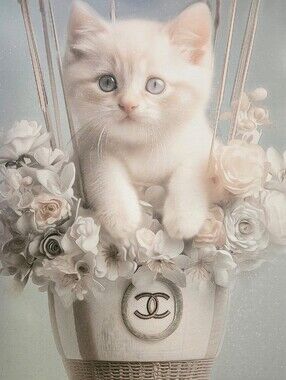 Chanel Kitten Floral Wall Art Luxury Home Decor
